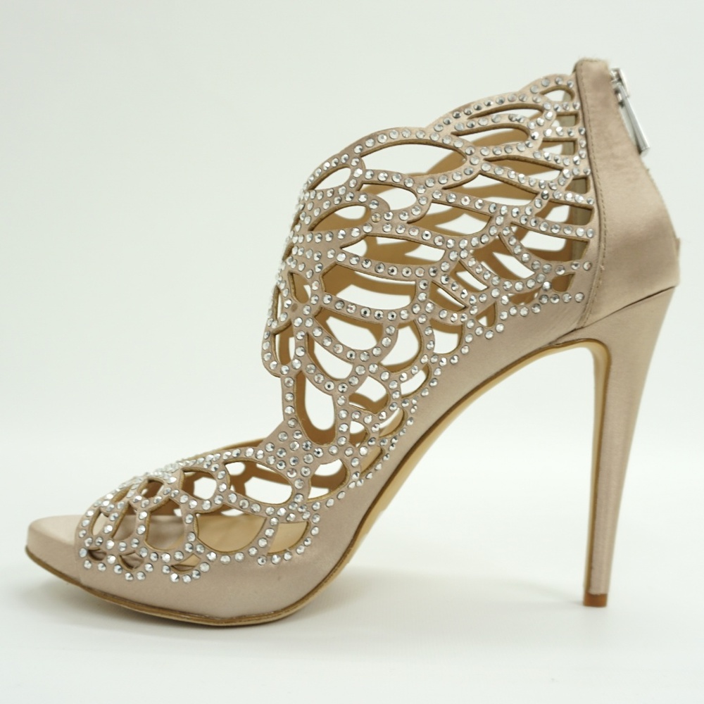 INC Embellished High Heel Evening Sandals Bisque - Picture 2 of 8
